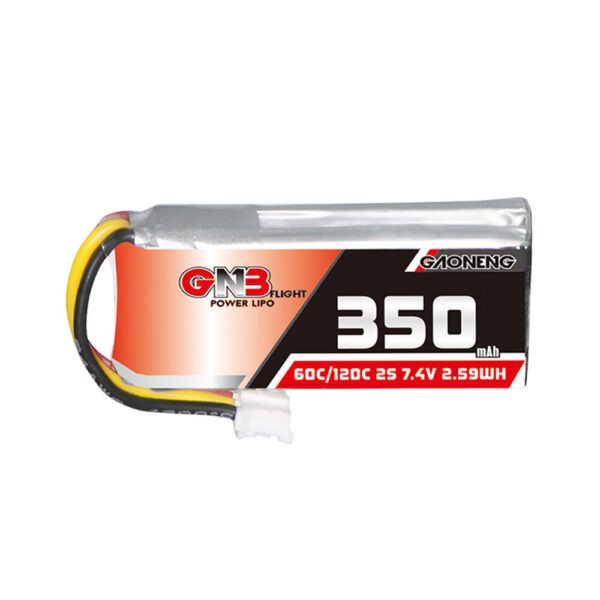 Gaoneng GNB3502S60A 7.4V 350mAh 60C 2S LiPo Battery PH2.0 Plug for 1:28 RC Car - Image 2