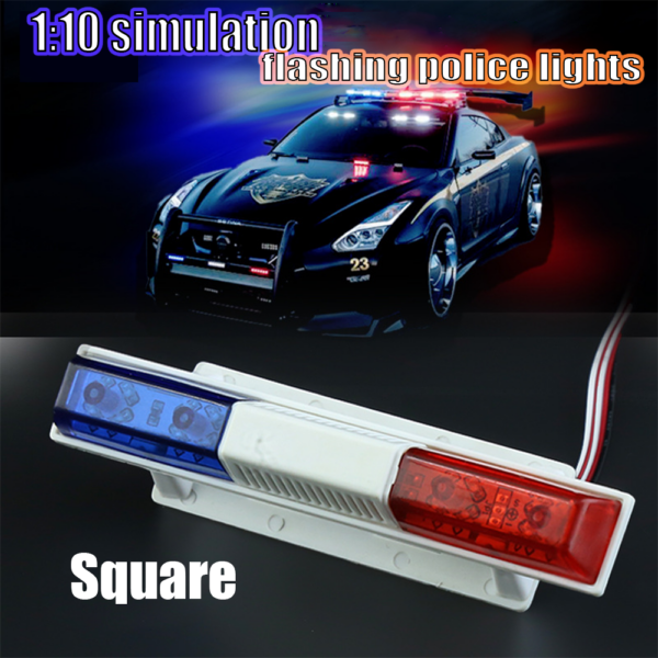 RC Car Parts LED Police Flash Light Alarming for 1/10 HSP Kyosho Tamiya Axial SCX10 D90 Vehicles Models Spare Accessories - Image 2