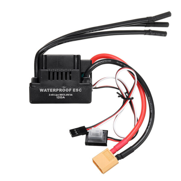 120A Brushless ESC T/XT60 Plug with 5.8V/3A SBEC 2-4S for 1/8 RC Car Parts - Image 7