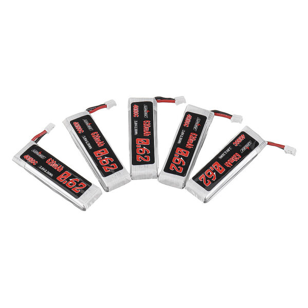 5Pcs URUAV 3.8V 620mAh 40C/80C 1S HV 4.35V Lipo Battery PH2.0 Plug for EMAX Tinyhawk III Plus FPV Racing Drone - Image 2