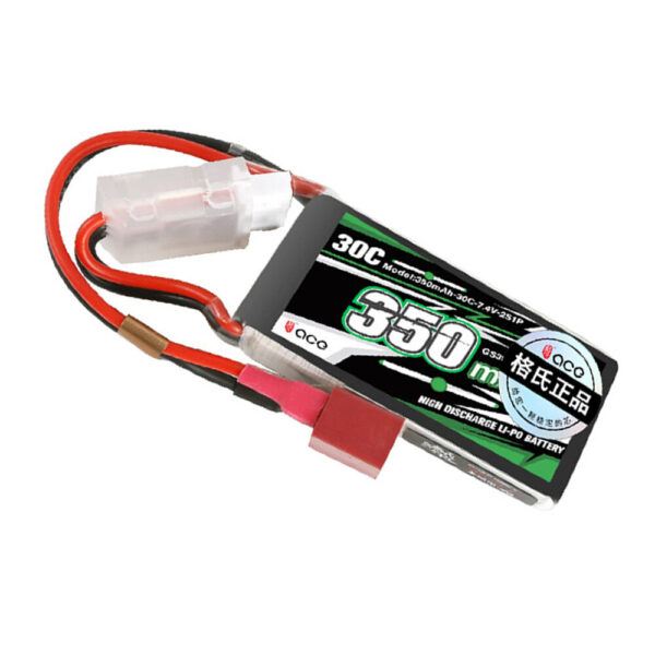 Tattu ACE 7.4V 350mAh 30C 2S1P LiPo Battery T Plug for RC Car - Image 1