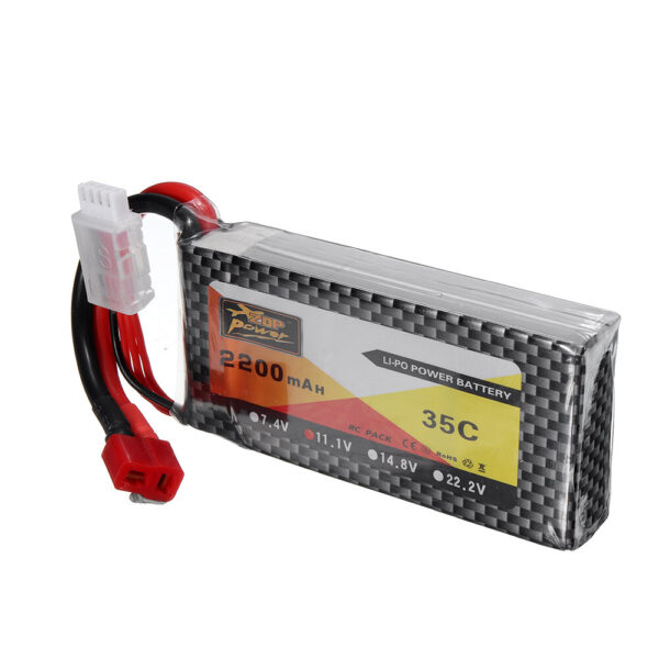 ZOP Power 11.1V 2200mAh 35C  3S Lipo Battery T Plug For RC Models - Image 2