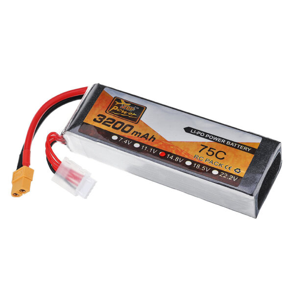 ZOP Power 14.8V 3200mAh 75C 4S Lipo Battery XT60 Plug for RC Airplane - Image 2