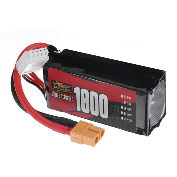 ZOP Power 3S 11.1V 1800mAh 120C 19.98Wh LiPo Battery XT60 Plug for RC Drone - Image 2