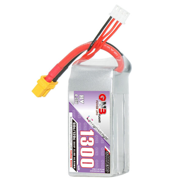 GNB GAONENG 11.4V 1300mAh 60C 3S LiPo Battery XT30/XT60 Plug for RC Drone - Image 2