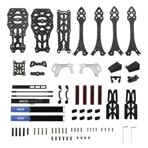 GEPRC GEP-MK5 225mm Wheelbase 5mm Arm Thickness Carbon Fiber X Type Frame Kit for Mark5 HD RC Drone FPV Racing - Image 8