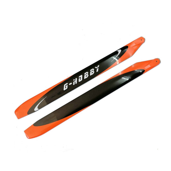 1Pair Fluorescent Orange 700mm Carbon Fiber Main Blade for Align 700 SAB700 X7 RC Helicopter - Image 3