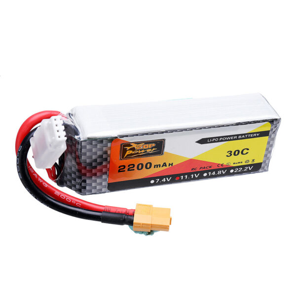 ZOP Power 11.1V 2200mAh 30C 3S Lipo Battery XT60 Plug - Image 1