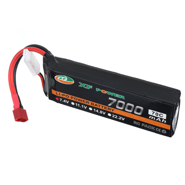 XF POWER 7.4V 7000mAh 70C 2S LiPo Battery T Deans Plug for RC Drone - Image 1