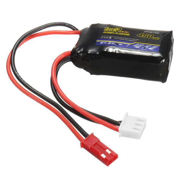 Tiger Power 7.4V 450mAh 60C 2S Lipo Battery JST Plug - Image 1