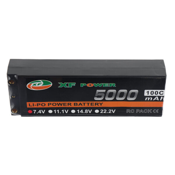 XF POWER 7.4V 5000mAh 100C 2S LiPo Battery T Deans Plug for RC Drone - Image 1