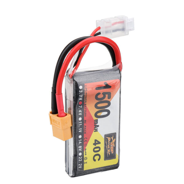 ZOP Power 7.4V 1500mAh 40C 2S LiPo Battery XT60 Plug for RC Drone - Image 4