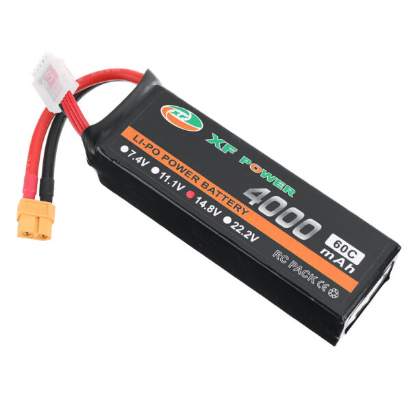 XF POWER 14.8V 4000mAh 60C 4S LiPo Battery XT60 Plug with T Deans Plug for RC Drone - Image 1