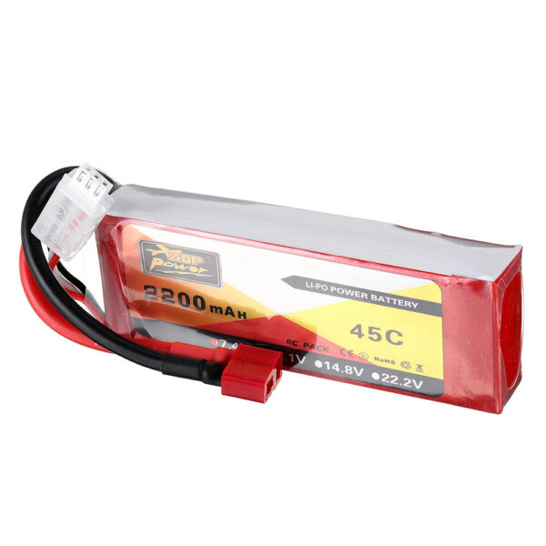 ZOP Power 7.4V 2200mAh 2S 45C Lipo Battery T Plug for Wltoys 124019 124018 144001 10428 K949 Rc Car - Image 1