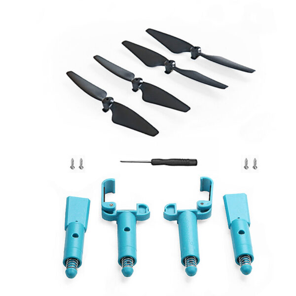 Spring Heightened Extended Landing Gear Skid Shock Absorber Leg Tripod with Propeller Props Blade Set for SJRC F22 / F22S 4K PRO RC Drone Quadcopter - Image 1