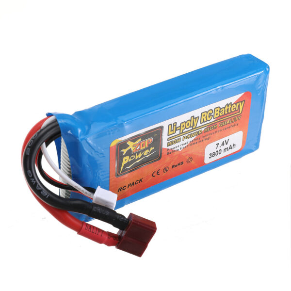 ZOP Power 7.4V 3800mAh 20C 2S Li-poly Battery with T Plug for Wltoys Car 124017 144010 124019 124018 and 144001 Car - Image 3