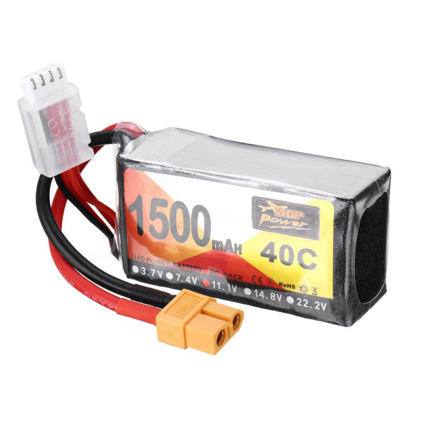 ZOP Power 11.1V 1500mAh 40C 3S Lipo Battery XT60 Plug for Eachine Wizard X220 FPV Racing RC Drone - Image 3