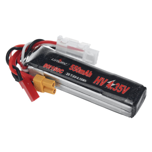 URUAV Power 7.6V 550mAh 80C/160C 2S HV 4.35V LiPo Battery XT30 Plug for RC Drone - Image 3