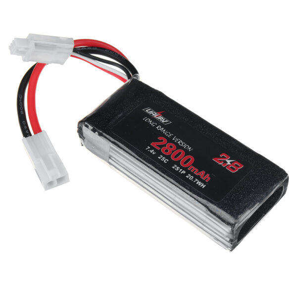 URUAV 7.4V 2800mAh 25C 2S LiPo Battery Small Tamiya Plug for RC Car - Image 3