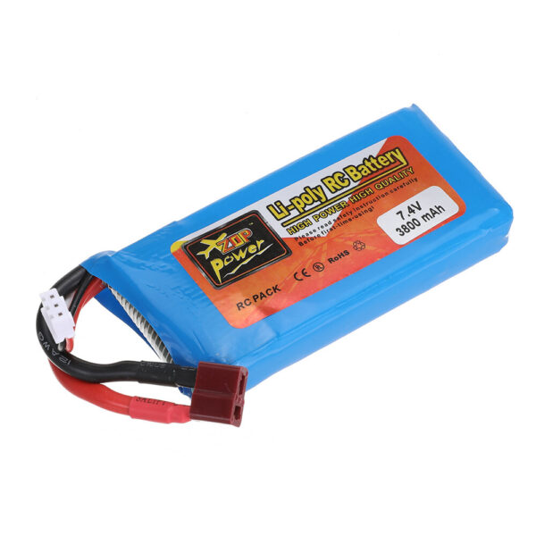 ZOP Power 7.4V 3800mAh 20C 2S Li-poly Battery with T Plug for Wltoys Car 124017 144010 124019 124018 and 144001 Car - Image 1