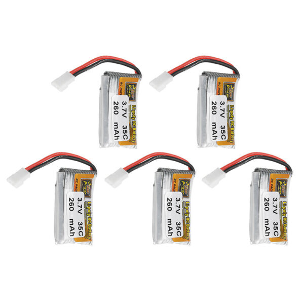 5 X ZOP Power 3.7V 260mAh 35C Lipo Battery White Plug for RC Quadcopter - Image 1