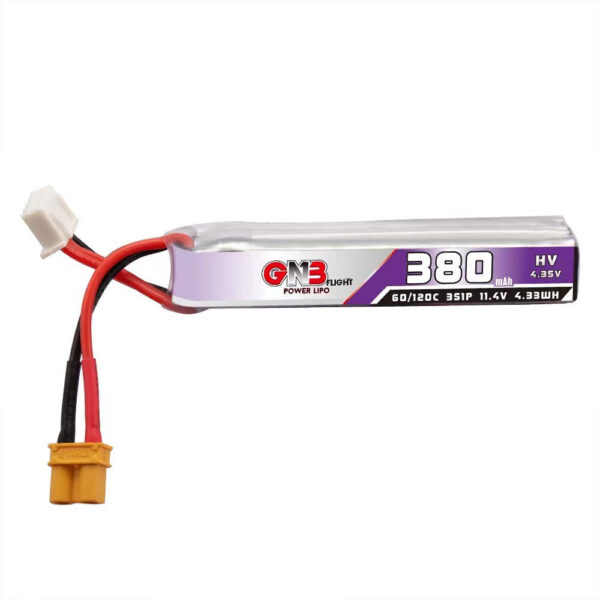 GAONENG GNB LiHV 11.4V 380mAh 60C 3S LiPo Battery XT30 Plug for Tiny Whoop Indoor RC FPV Racing Drone - Image 1