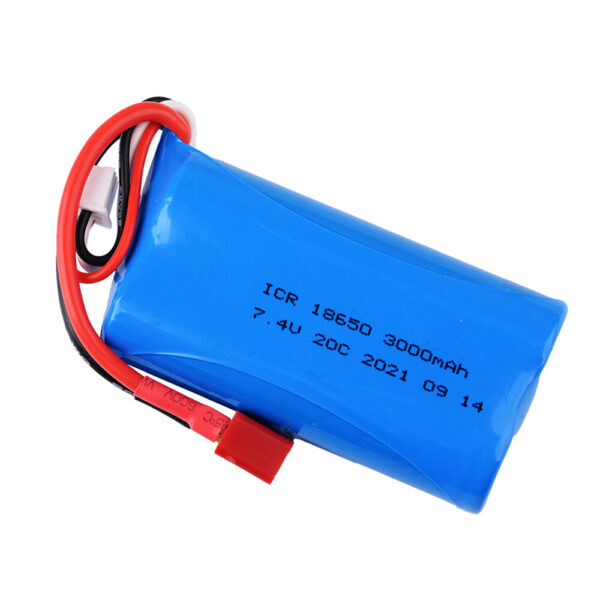 18650 7.4V 3000MAH 20C LiPo Battery T Plug for WLtoys 144001 RC Car - Image 1