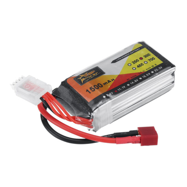 ZOP Power 11.1V 1500mAh 30C 3S LiPo Battery T Plug for RC Car - Image 4