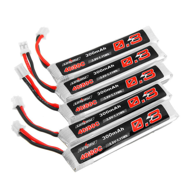 10Pcs URUAV 3.8V 300mAh 40/80C 1S HV 4.35V PH2.0 Lipo Battery for Eachine TRASHCAN Snapper6 7 8 US65 - Image 1