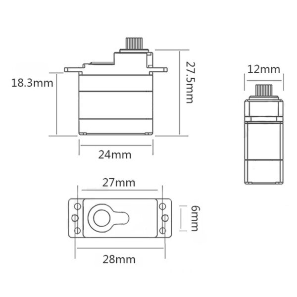 FLY WING FW450 DS031MG Digital Servo for RC Helicopter Model Fixed-Wing Aircraft - Image 2