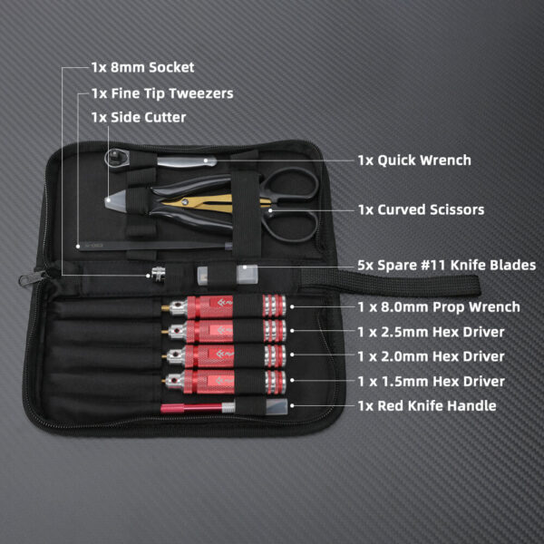 9PCS FlyFishRC Screwdriver Tool Kit With Storage Bag for RC Model - Image 3