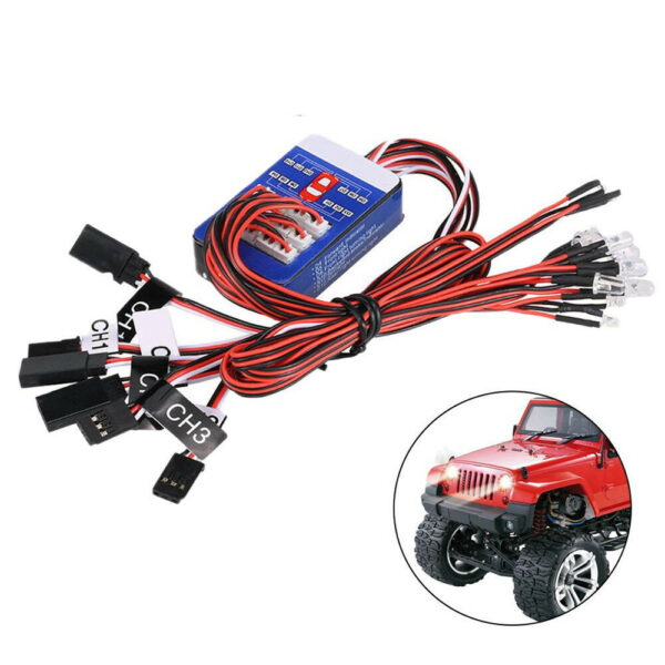 12 LED Lighting Kit Steering Brake Simulation Flash Light for 1/10 Yokomo Tamiya HSP HPI RC Car - Image 1