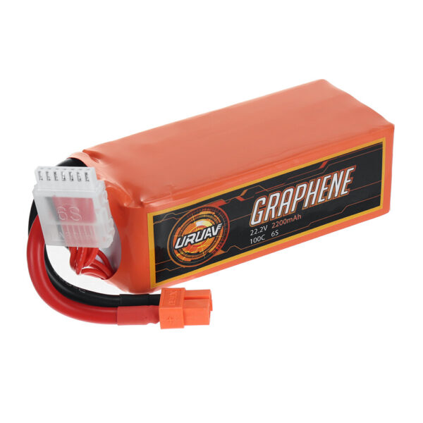 URUAV GRAPHENE Power 22.2V 2200mAh 100C 6S LiPo Battery XT60 Plug for RC Drone - Image 2