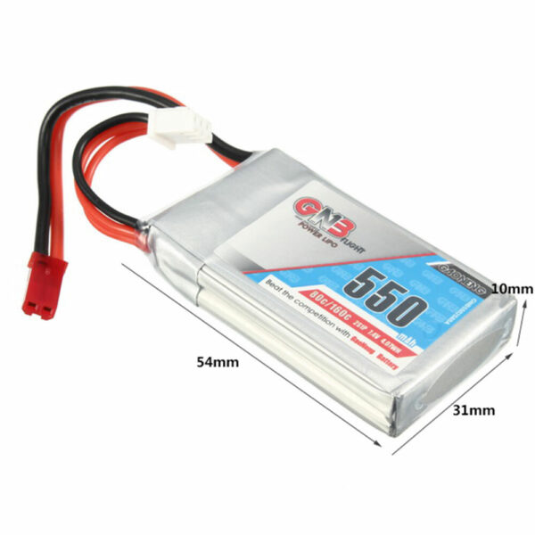 Gaoneng GNB 7.4V 550mAh 80/160C 2S LiPo Battery JST Plug for RC Drone - Image 2