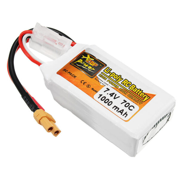 ZOP Power 7.4V 1000mAh 70C 2S Lipo Battery XT30 Plug - Image 2