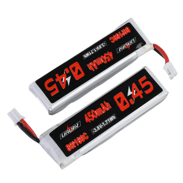 10Pcs URUAV 3.8V 450mAh 80C/160C 1S Lipo Battery PH2.0 Plug for EMAX Tinyhawk II 75mm Tiny7 Happymodel Snapper7 - Image 2