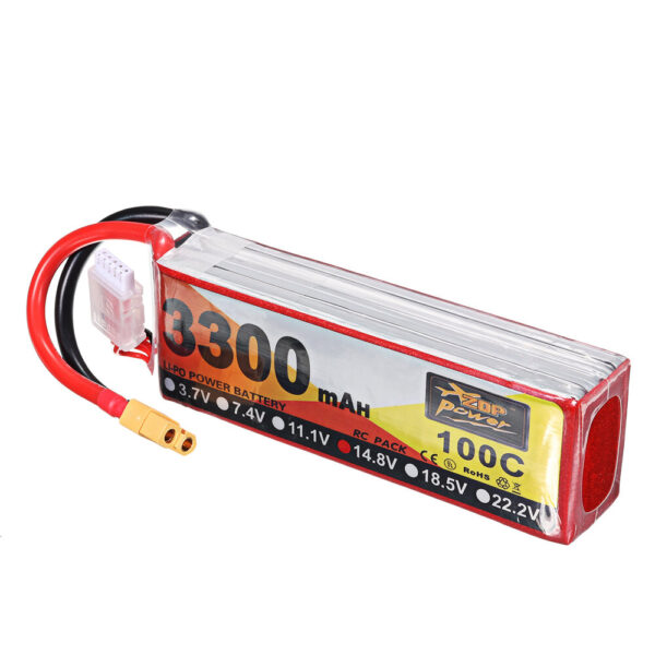 ZOP Power 14.8V 3300mAh 100C 4S Lipo Battery XT60 Plug for RC Helicopter Boat - Image 2