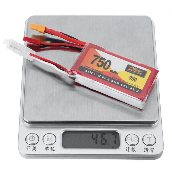 ZOP POWER 7.4V 750mAh 95C 2S LiPo Battery XT30 JST Plug for RC Drone - Image 9