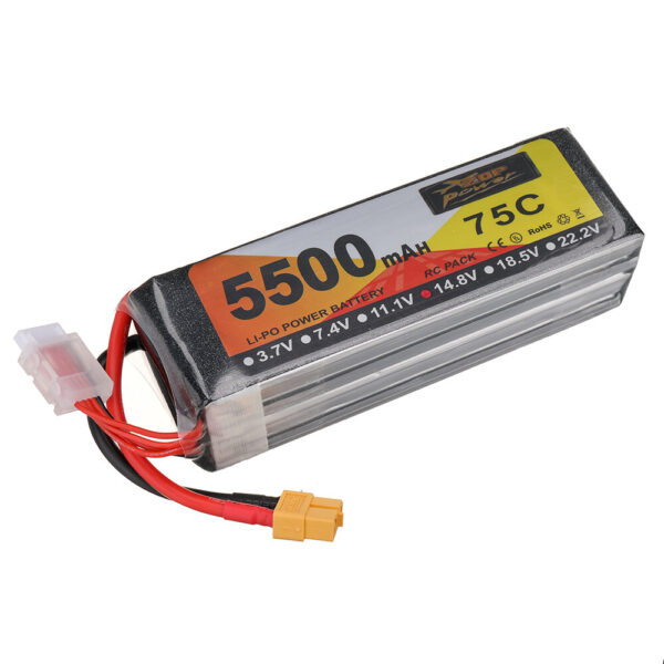 ZOP Power 14.8V 5500mAh 75C 4S LiPo Battery XT60 Plug for RC Drone - Image 4