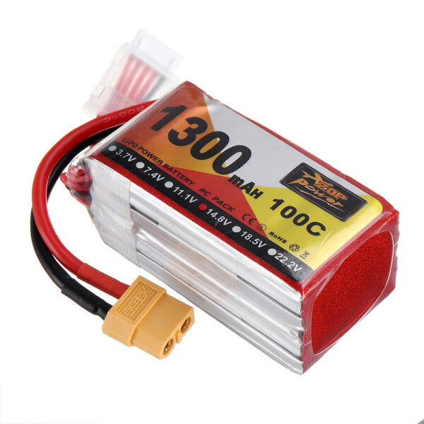 ZOP Power 14.8V 1300mAh 100C 4S Lipo Battery XT60 Plug for RC Racing Drone - Image 4