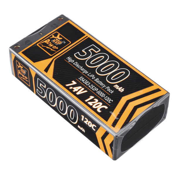 ZOP Power 7.4V 5000mAh 120C 2S Lipo Battery T Deans Plug Hard Case for RC Car - Image 4