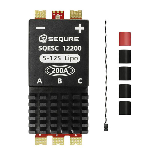 SEQURE SQESC 12200 Brushless Electric Speed Controller ESC 5-12S Power Supply 200A BLHeli_32 / AM32 Firmware Support 128KHz PWM Frequency Suitable For Multi-Rotor Aircrafts Airplane Models Plant Protection Machine Boat Models RC Car Models - Image 1