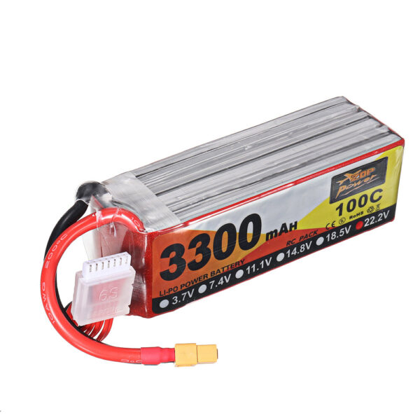 ZOP Power 22.2V 3300mAh 100C 6S Lipo Battery XT60 Plug for RC Racing Drone - Image 1