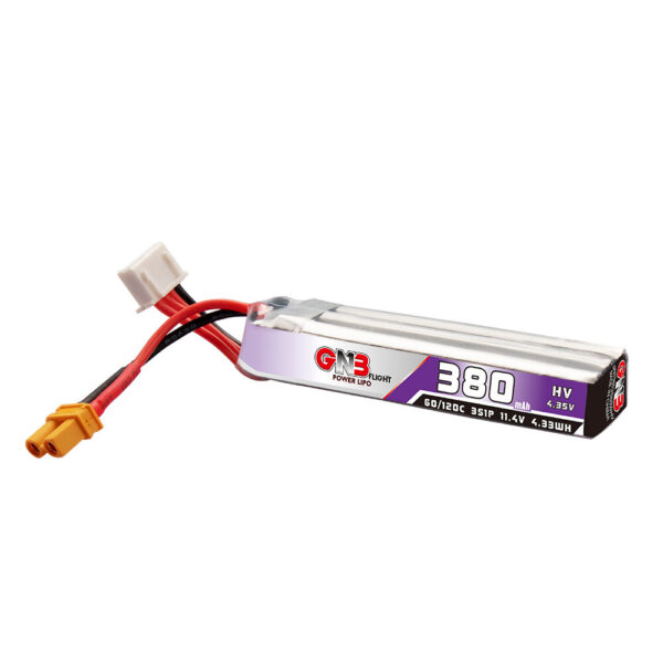 GAONENG GNB LiHV 11.4V 380mAh 60C 3S LiPo Battery XT30 Plug for Tiny Whoop Indoor RC FPV Racing Drone - Image 2