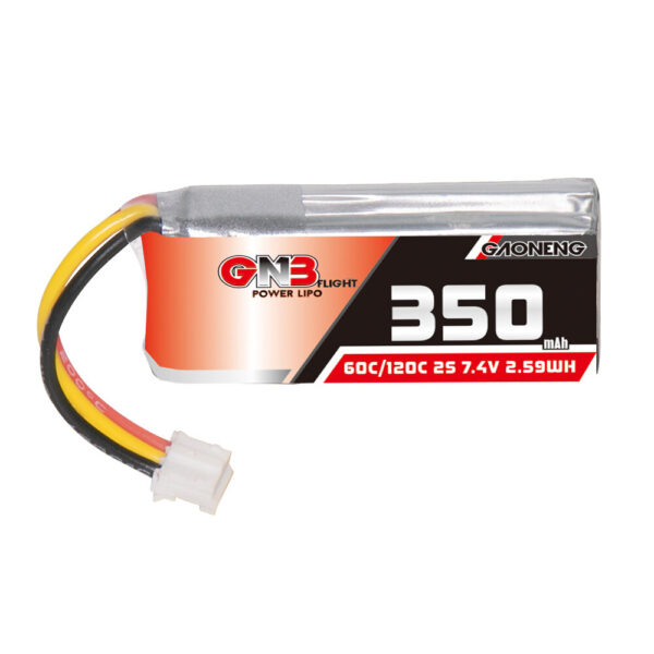 Gaoneng GNB3502S60A 7.4V 350mAh 60C 2S LiPo Battery PH2.0 Plug for 1:28 RC Car - Image 3