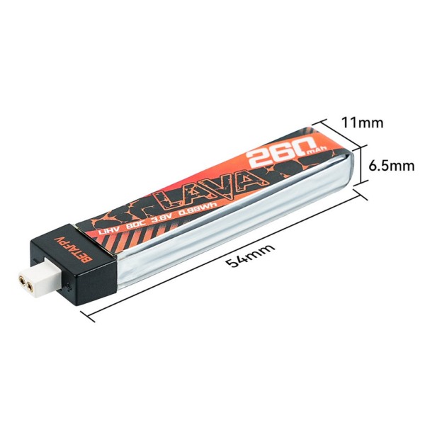 5 PCS BETAFPV 3.8V 260mAh 80C 1S LiHV Battery High Performance Z-Folding Process BT2.0 Connector for Air65 FPV Racing Drone - Image 3