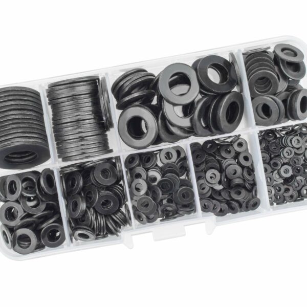 580Pcs Black Nylon Flat Washer Assortment Kit M2 M2.5 M3 M4 M5 M6 M8 M10 M12 Plastic Plain Spacer Insulation Gasket Ring - Image 4