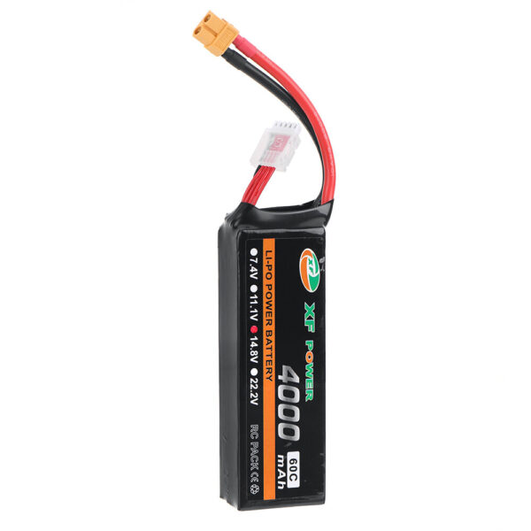 XF POWER 14.8V 4000mAh 60C 4S LiPo Battery XT60 Plug with T Deans Plug for RC Drone - Image 5