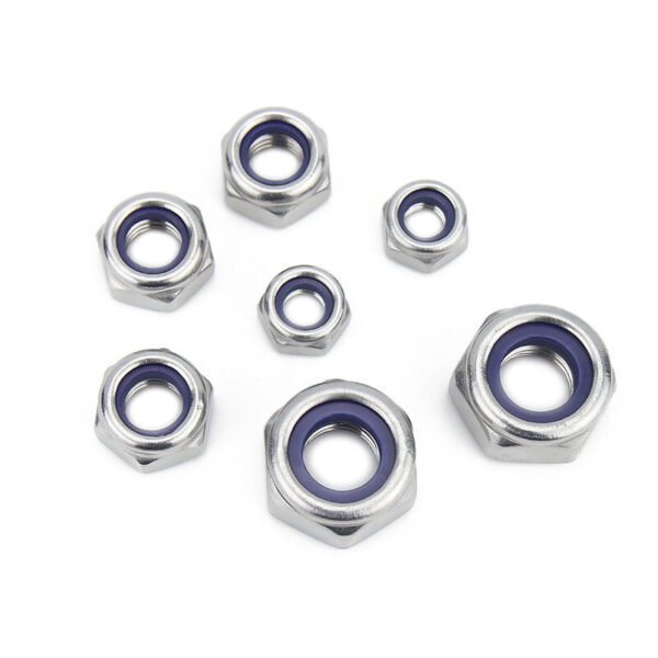 10Pcs M2 M2.5 M3 M4 M5 304 Stainless Steel Black Hex Nylon Insert Lock Nut Self-locking Nylock Nut Locknut - Image 2