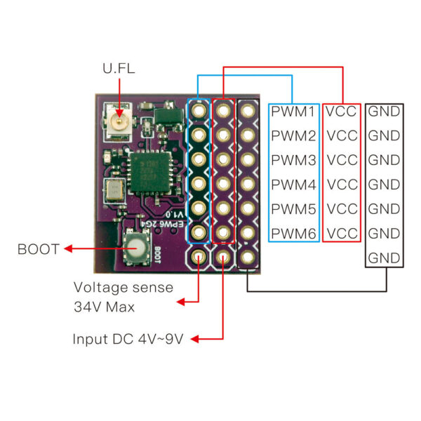 Happymodel ExpressLRS ELRS EPW6 TCXO 2.4GHz 6CH PWM RC Receiver For FPV RC Racing Drone RC Airplane - Image 4